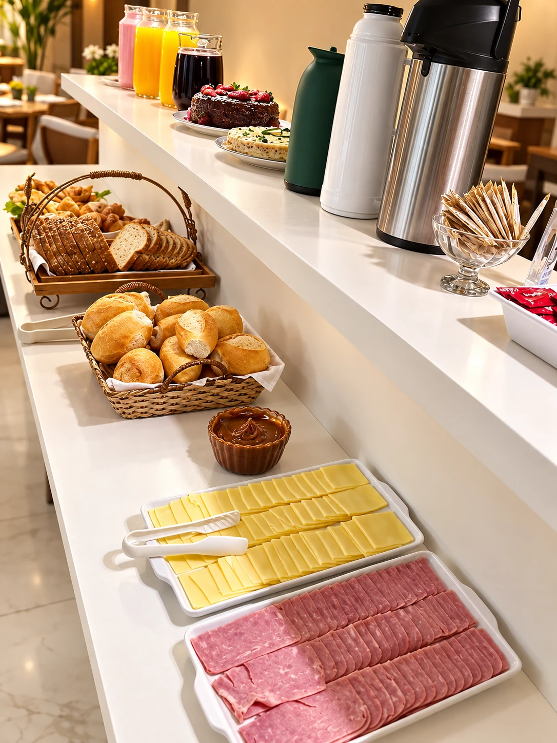 Buffet de café da manhã da Pousada Cavalero
